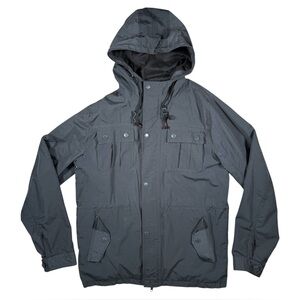 Aeropostale Men’s Cargo Utility Jacket Medium Hooded Y2K Baggy Fit Dark Gray